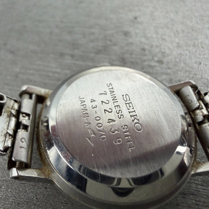 Seiko Watch Women 24mm White Dial Silver Tone Round 43-0070 New Battery Vintage9