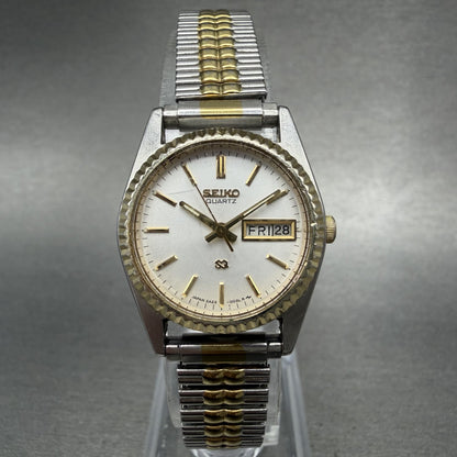 Seiko SQ Watch Women 25mm Silver Dial Two Tone Daydate Round 2A23-0039 NewBat0