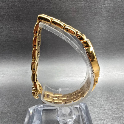 Seiko Watch Women 17mm MOP Dial Gold Diamond Bezel Oval 1N00-6E79 New Battery JP8