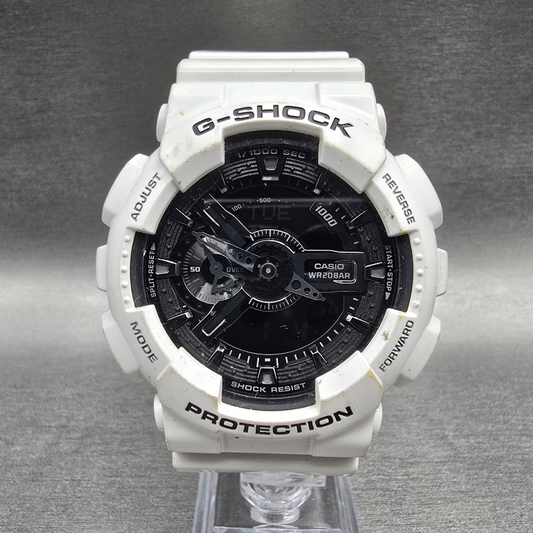 Casio G-Shock GA-110GW Watch Men 51mm Black White Chono Alarm Round New Battery0