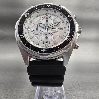 Casio AMW-330 Chronograph Watch Men 45mm Silver Dial Two Tone Date Round New Bat5