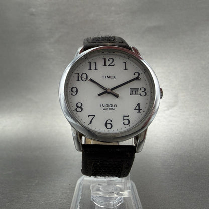 Timex Easy Reader Watch Men 35mm White Dial Silver Tone Round New Battery ABC5