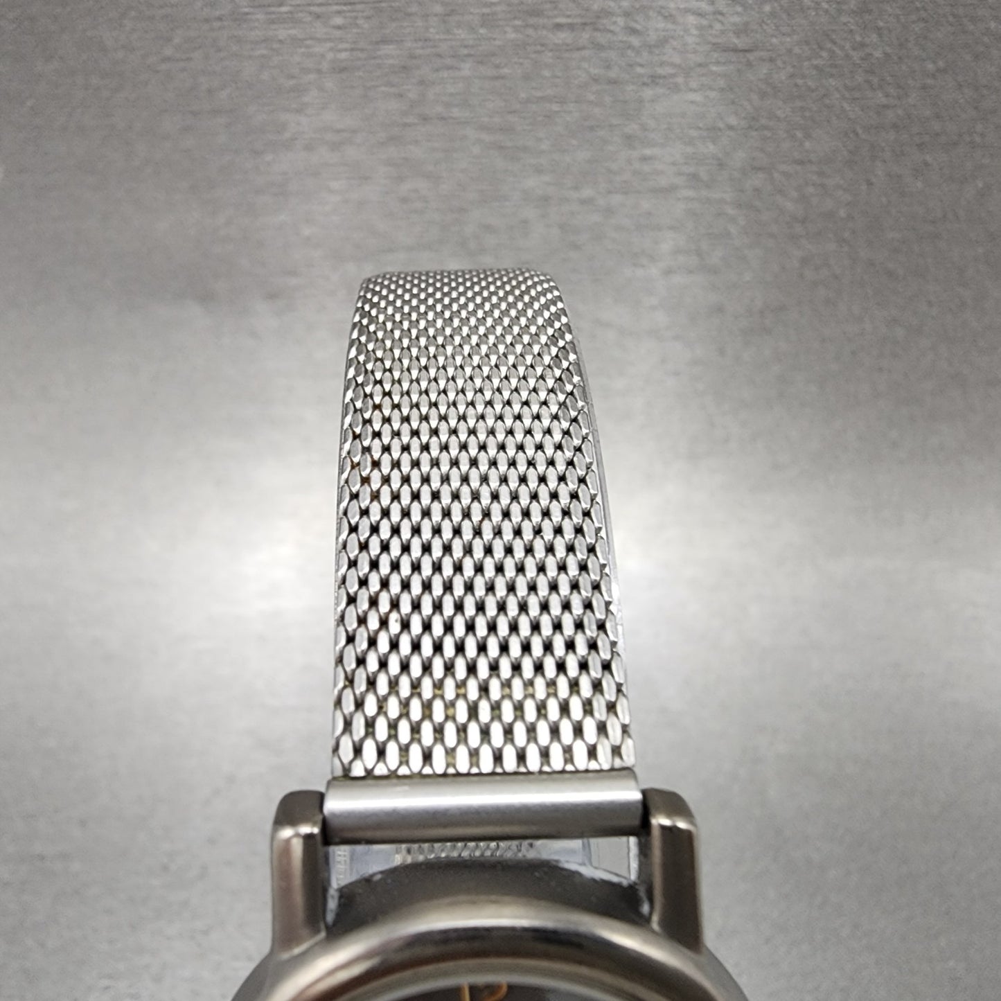 Boccia Titanium Watch Women 28mm Gray Dial Gray Tone Round Mesh Band New Battery4