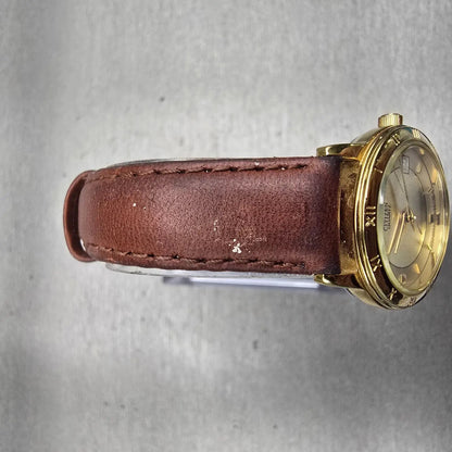 Citizen Watch Women 24mm Gold Dial Gold Tone Date 1012-K13131 New Battery VTG4