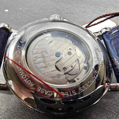 Romilly Automatic Watch Men 42mm Silver Dial Steel Date GMT Round 60504-406 Runs9