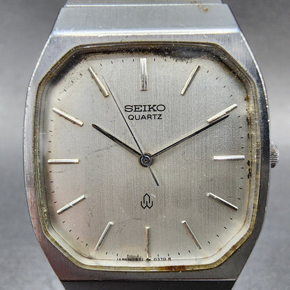 Seiko Tank Watch Men 30mm Silver Dial Silver Tone 2621-5180 New Battery