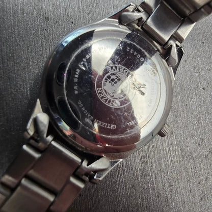 Citizen Eco-Drive Watch Women 26mm Black Dial Silver Daydate E001-S053463 Works10