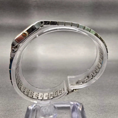 Seiko Watch Women 16mm Silver Dial Two Tone Rectangle 2C20-5209 New Battery6