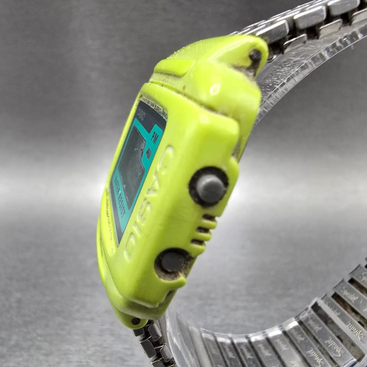 Casio NF-10 Watch Men 36mm Blue Green Month date Rectangle New Battery VTG2