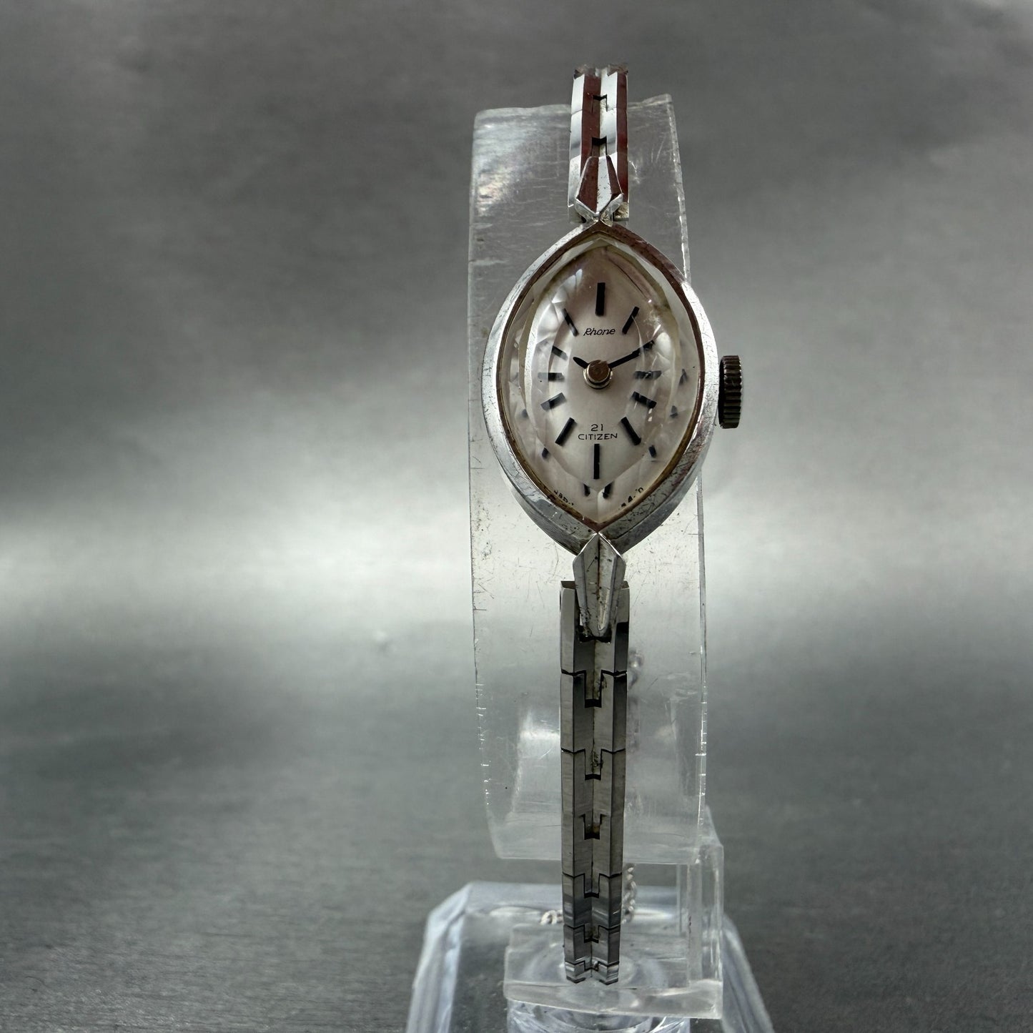 Citizen Rhone Watch Women 15mm Silver Dial Steel Oval Manual RH00-1102B Runs5