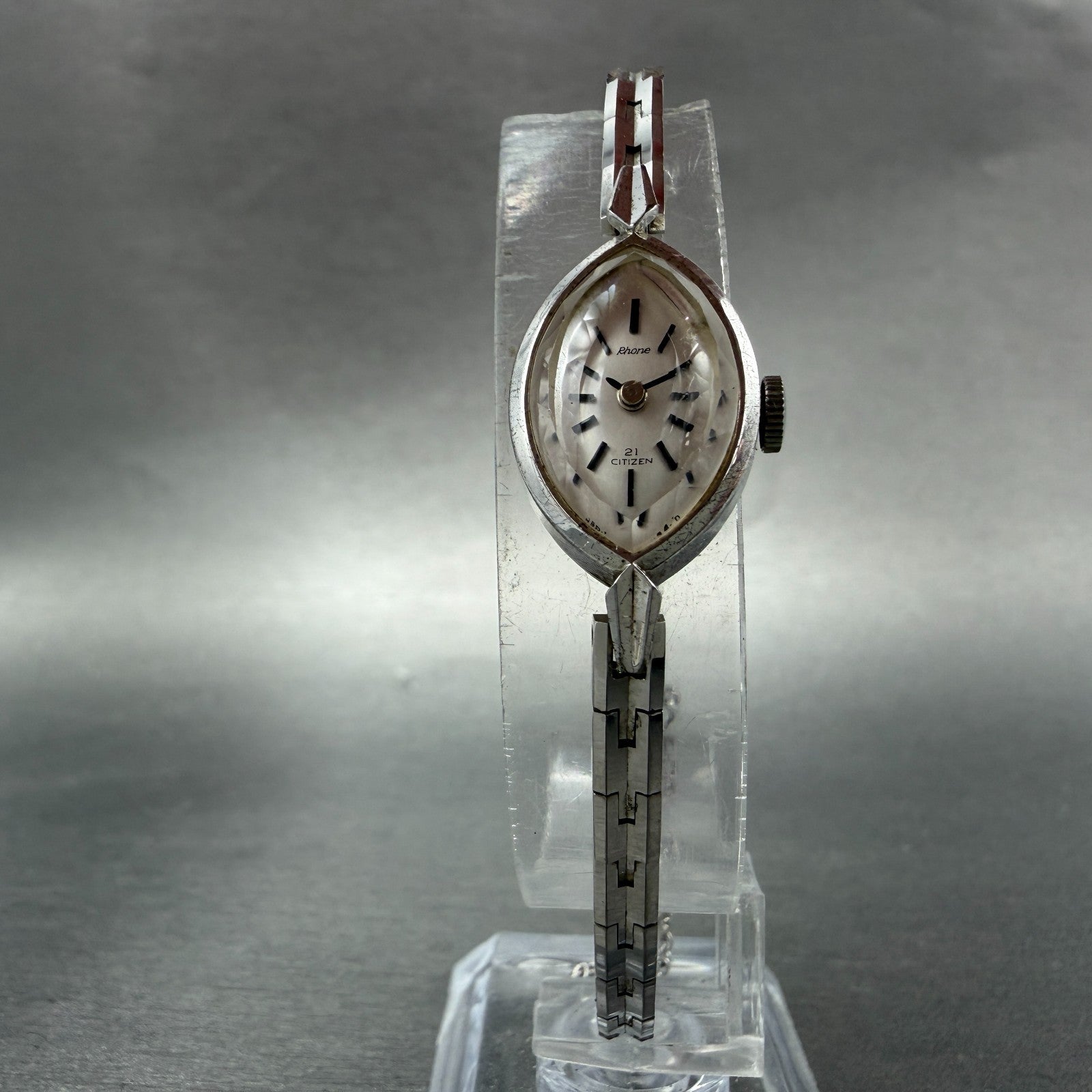 Citizen Rhone Watch Women 15mm Silver Dial Steel Oval Manual RH00-1102B Runs5