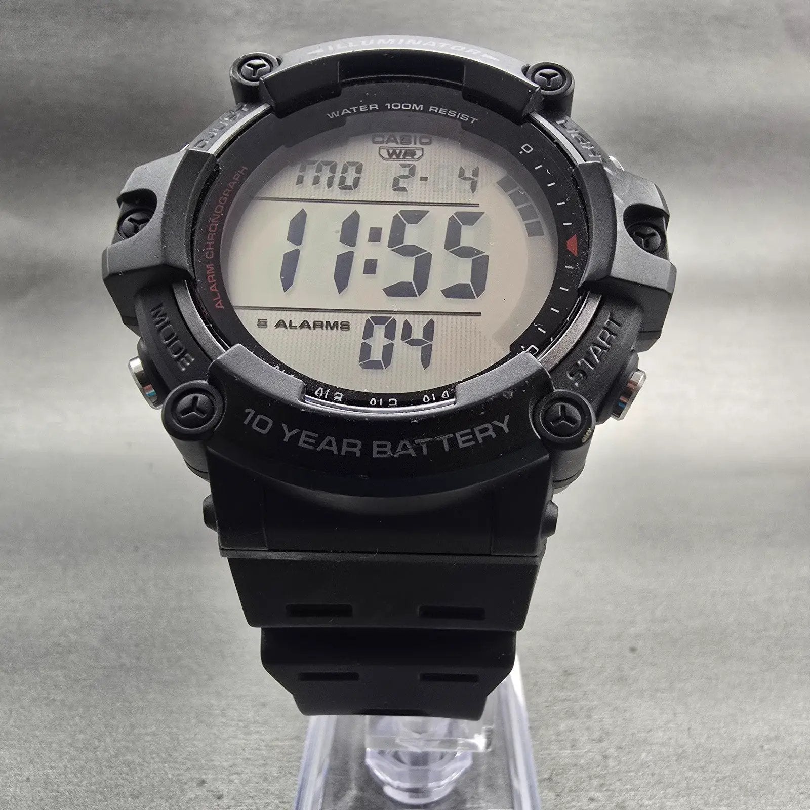 Casio Illuminator AE-1500WH Watch Men 51mm Black Alarm Chrono Backlight New Batt5