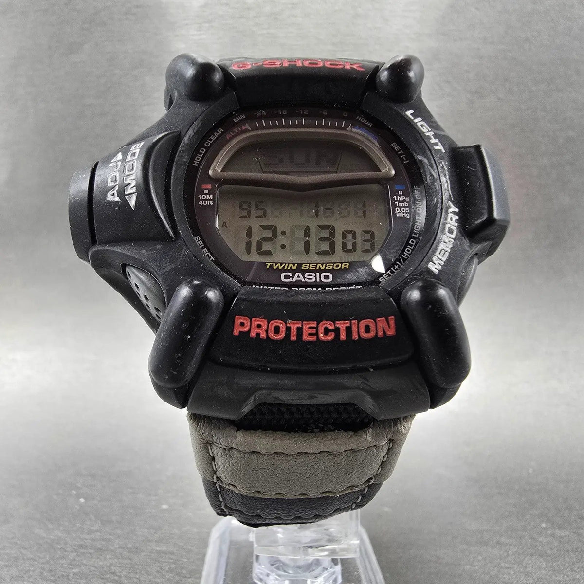 Casio G-Shock Riseman DW-9100 Watch Men 54mm Black Alarm Chronograph New battery5