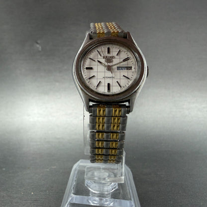 Seiko 5 Automatic Watch Women 25mm Silver Dial Two Tone 4206-0410 New Battery5