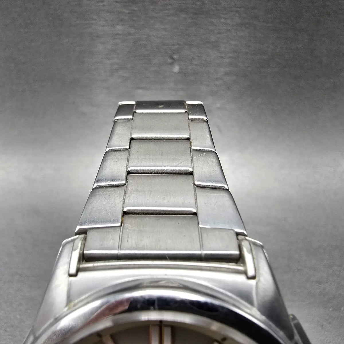 Casio Wave Ceptor Watch Men 42mm Champagne Dial Steel Solar Analog Digital Works4