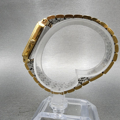 Pulsar Tank Watch Men 27mm White Dial Gold Tone Date Rectangle VX32X154 New Bat6