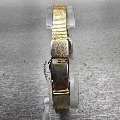 Seiko Watch Women 18mm Champagne Dial Gold Tone Rectangle 2320-5269 New Battery7