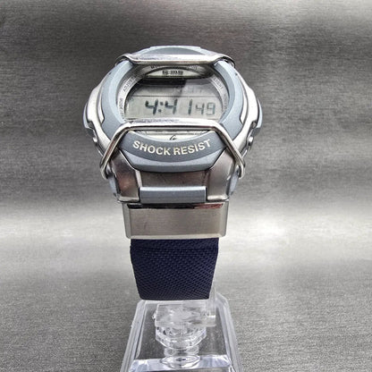 Casio Baby-G MSG-133 Watch Women 42mm Silver Blue Chrono Alarm New Battery5