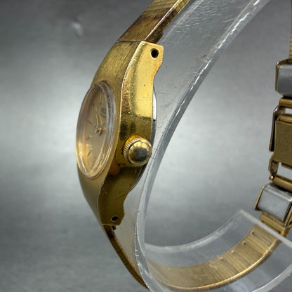 Seiko Watch Women 16mm Champagne Dial Gold Tone Round 5420-0029 New Battery VTG2