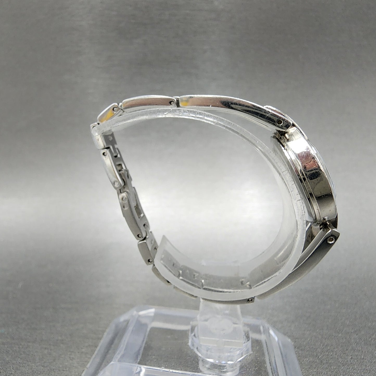 ESQ Tank Watch Women 23mm Blue Dial Silver Tone Crystal Bezel E5226 New Batt8