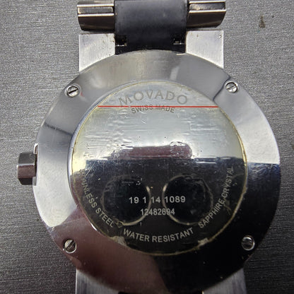 Movado Verto Watch Men 40mm black Dial Silver Tone 19 1 14 1089 New Battery8