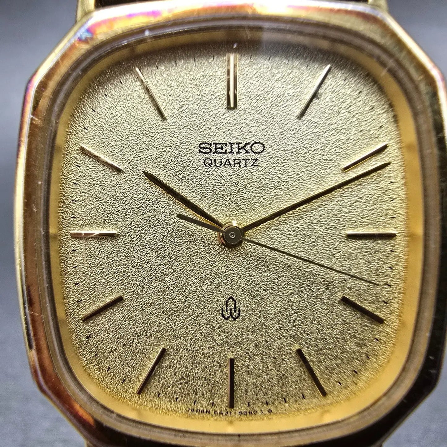 Seiko Watch Men 30mm Champagne Dial Gold Tone Octagon 6431-5030 New Battery1