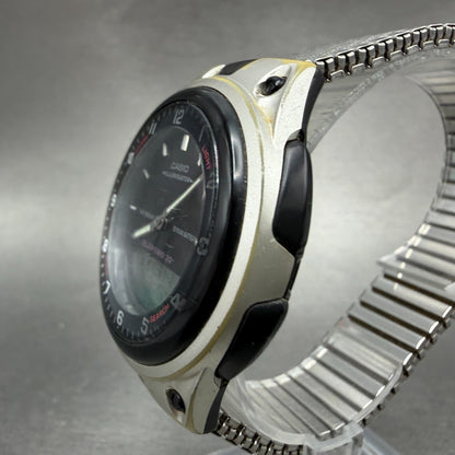 Casio Telememo 30 Watch Men 40mm Black Dial Plastic Analog Digital AW-80 NewBatt2