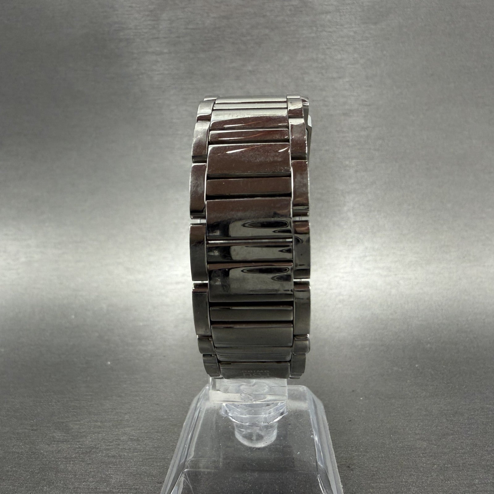 ESQ Tank Watch Women 25mm MOP Dial Silver Tone Rectangle Crystals New Battery7