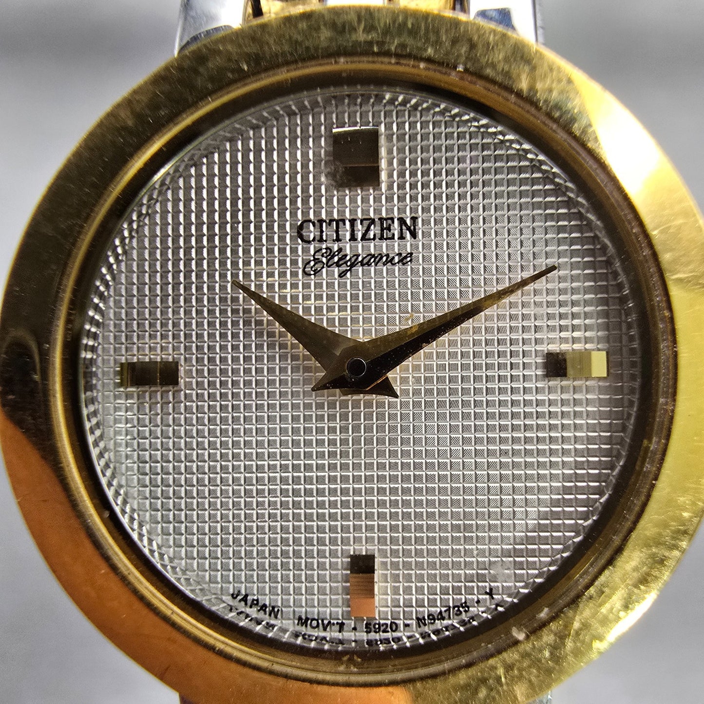 Citizen Elegance Watch Women 23mm White Dial Two Tone Round 5920-S76221 New Batt1
