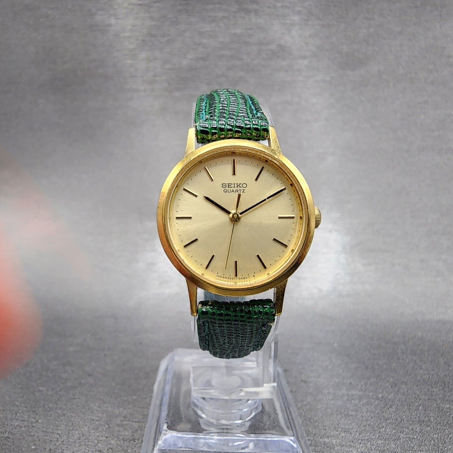 Seiko Watch Women 24mm Gold Dial Gold Tone Round 54210090 New Battery5