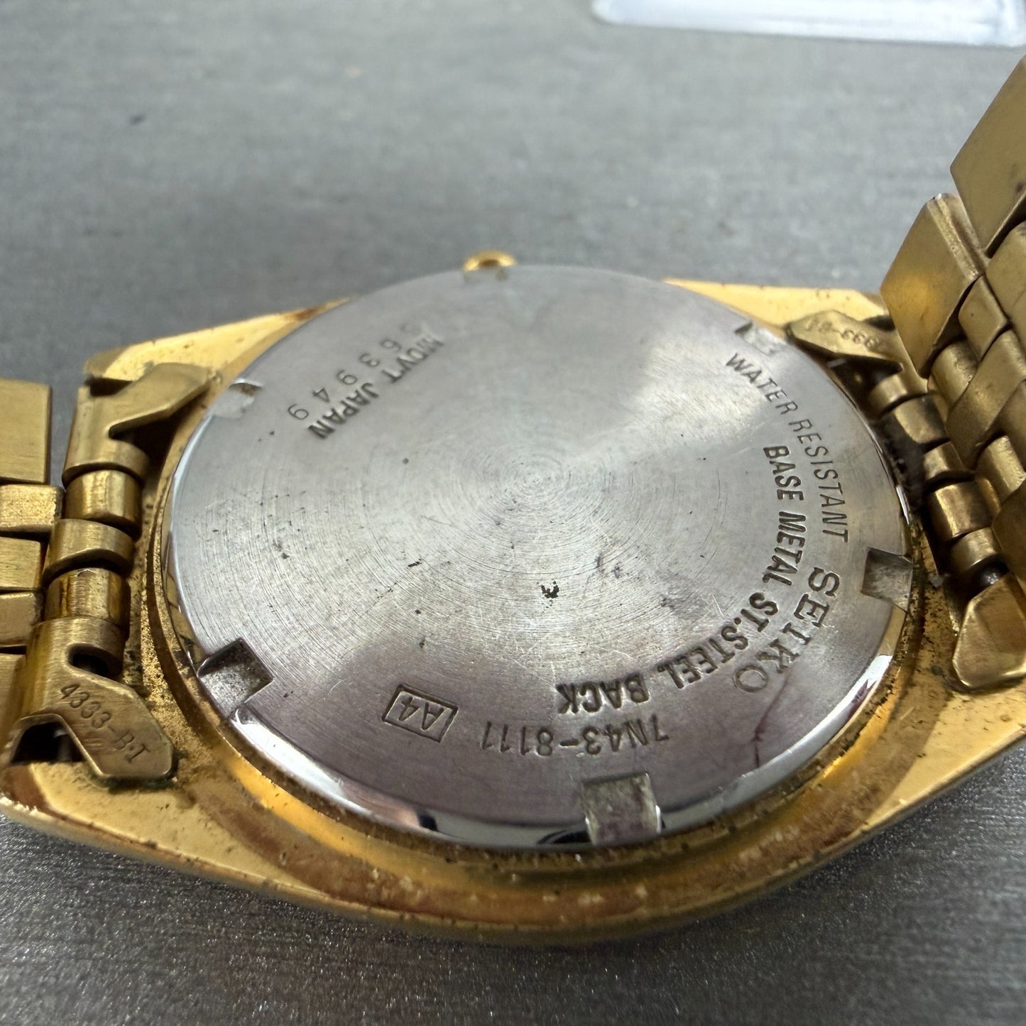 Seiko President Watch Men 36mm Black Dial Gold Tone 7n43-8111 READ!!!!!!! NewBat9