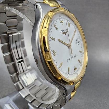Longines Conquest VHP Watch Men 35mm White Dial Two Tone Date Round New Battery3