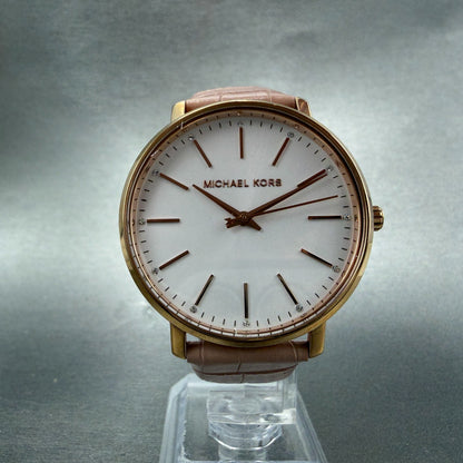 Michael Kors Pyper Watch Women 38mm White Dial Rose Gold Round MK-2775 New Batt6