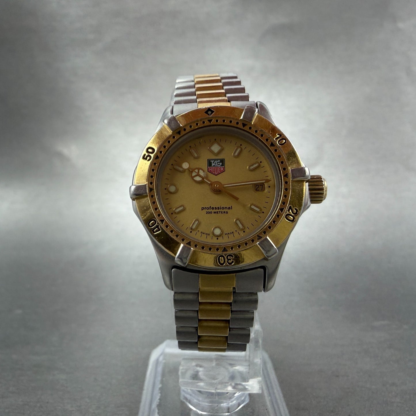 Tag Heuer Professional Dive Watch Women 27mm Gold Dial Two Tone Date New Battery5