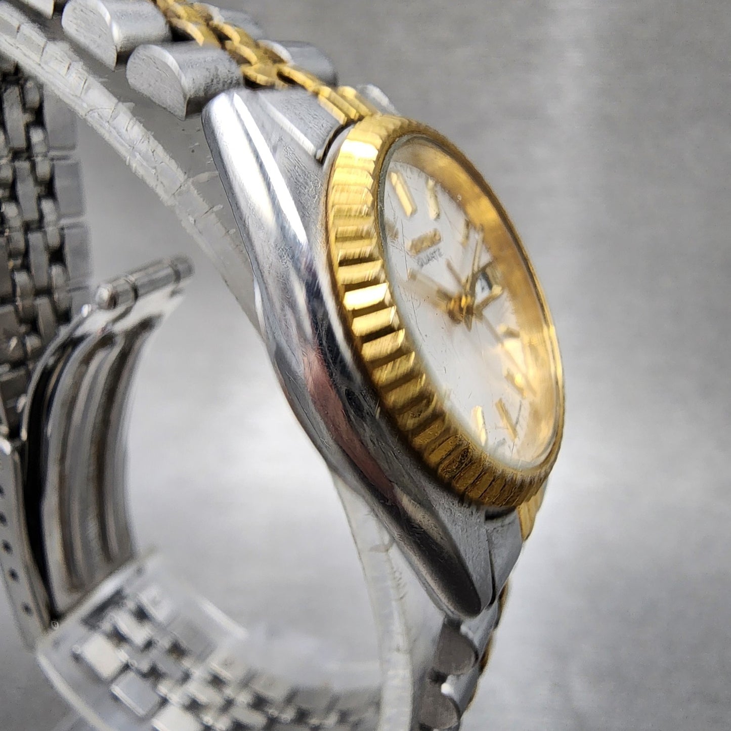 Seiko Watch Women 24mm Silver Dial Two Tone Daydate 7n830041 New Battery3