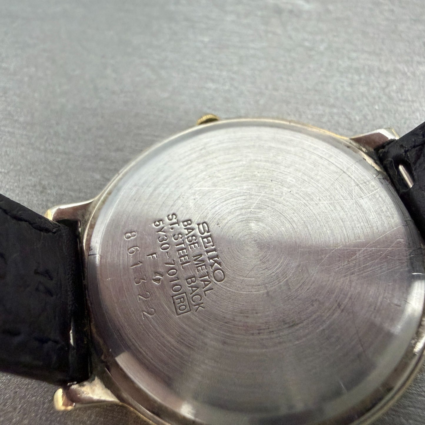 Seiko Watch Men 33mm Silver Dial Two Tone Round Vintage 5Y30-7010 New Battery9