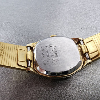 Seiko Watch Women 18mm Champagne Dial Gold Tone Round 14008019 New Battery9