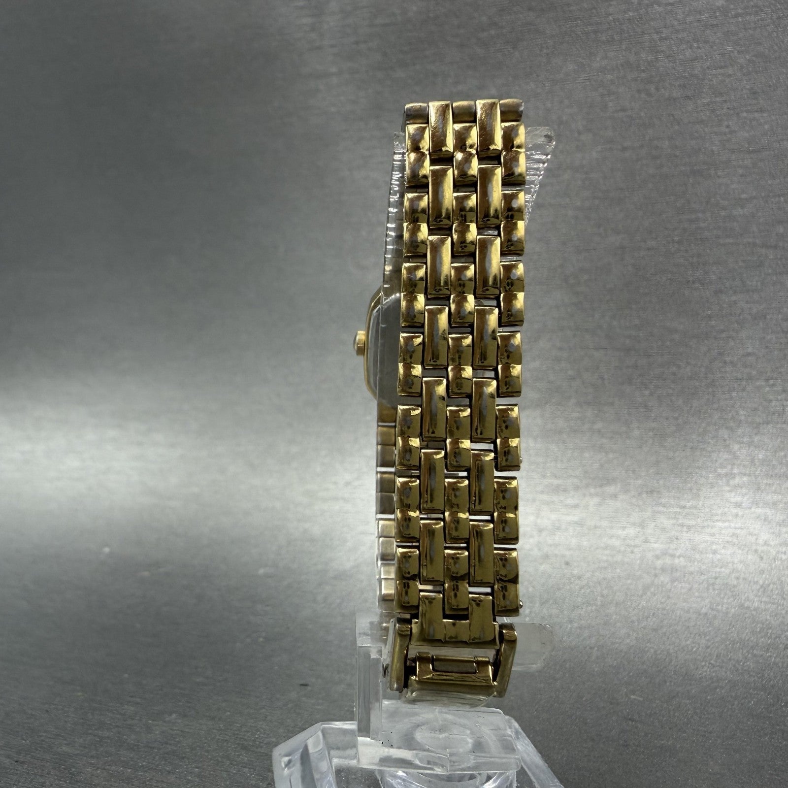 Seiko Tank Watch Women 16mm Champagne Dial Gold Tone 4n00-5249 New Battery ABC7