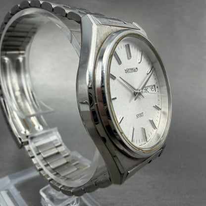 Seiko Spirit Watch Men 35mm Silver Dial Silver Tone 7N48-7000 Daydate New Batt3