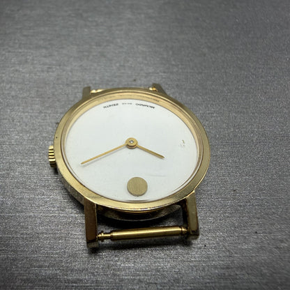 Zenith Movado Museum Watch Women 25mm White Dial Gold Plated Manual Wind PARTS5