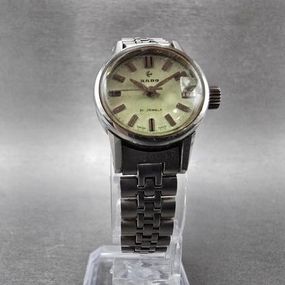Rado Watch Women 21mm Green Dial Silver Tone Date Manual Wind 781/1 Runs VTG5