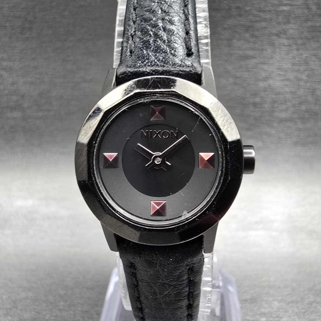 Nixon The Mini B Watch Women 23mm Black Dial Black Tone Round New Battery0