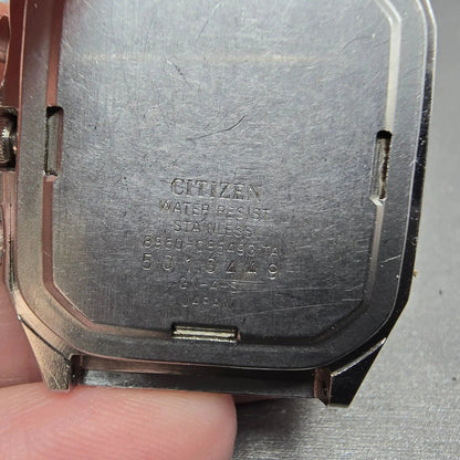 Citizen Analog Digital Watch Men 34mm Black Steel Alarm Chrono 8950-085493 PARTS7