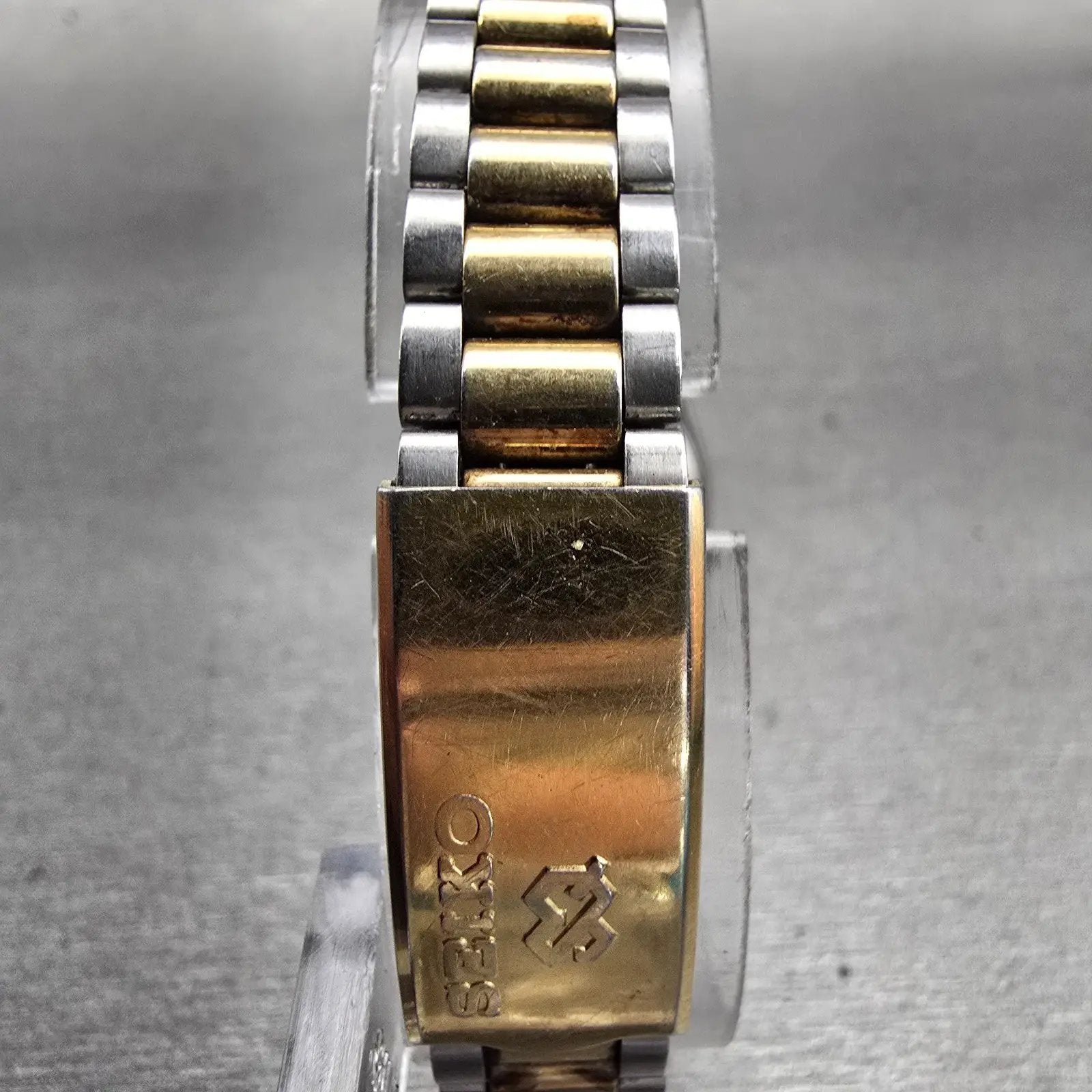 Seiko SQ Watch Women 24mm Silver Dial Two Tone Daydate Round 8523-0050 New BattF7
