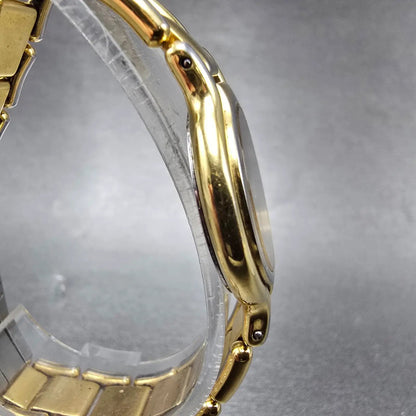 Movado Museum Watch Women 25mm Black Dial Gold Tone Round 88.25.823 New Battery3