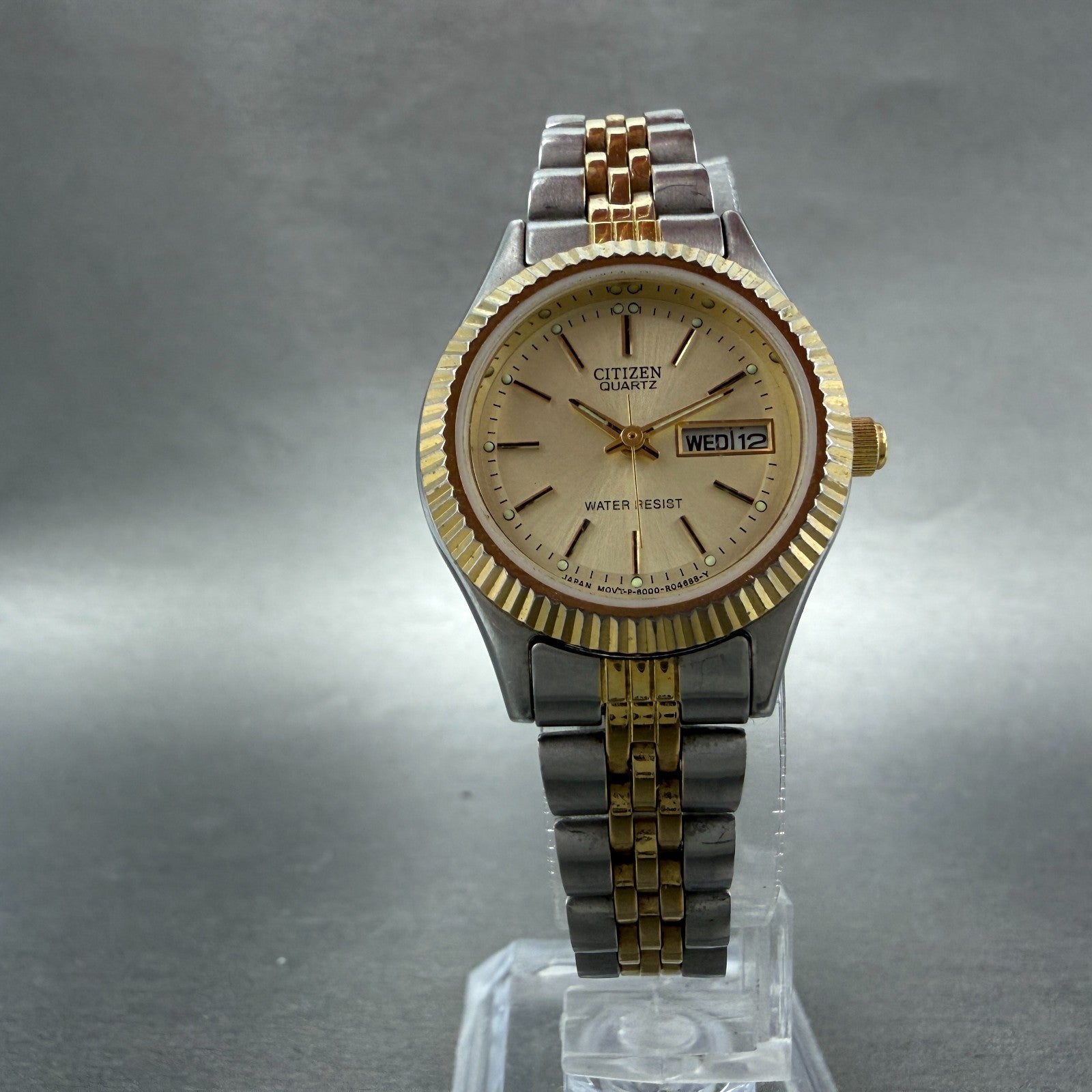 Citizen CQ Watch Women 25mm Champagne Dial Two Tone Daydate 6000-R00413 New Batt5
