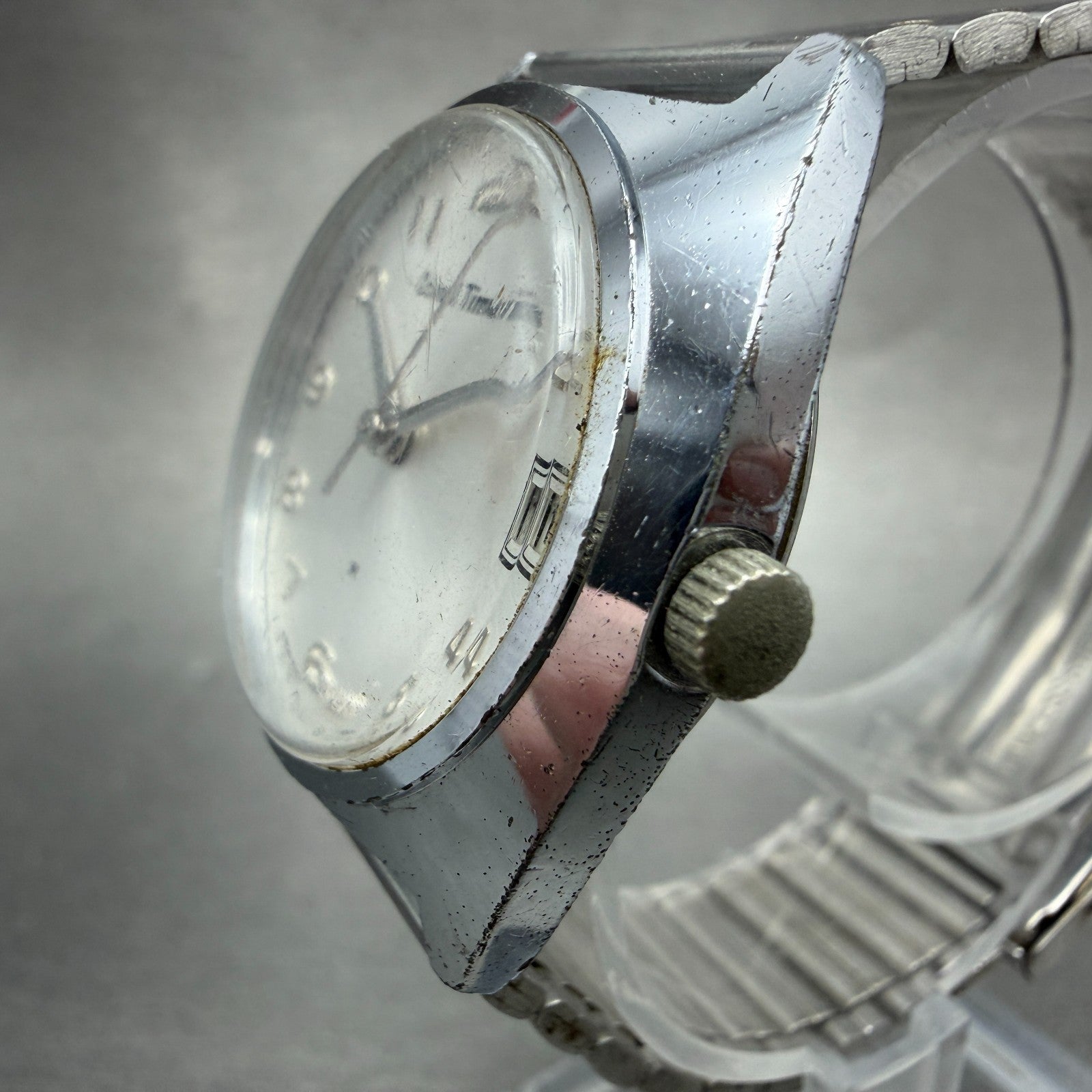 Seiko School Time Watch Men 33mm Silver Dial Steel Date Manual 5000-6000 Runs2