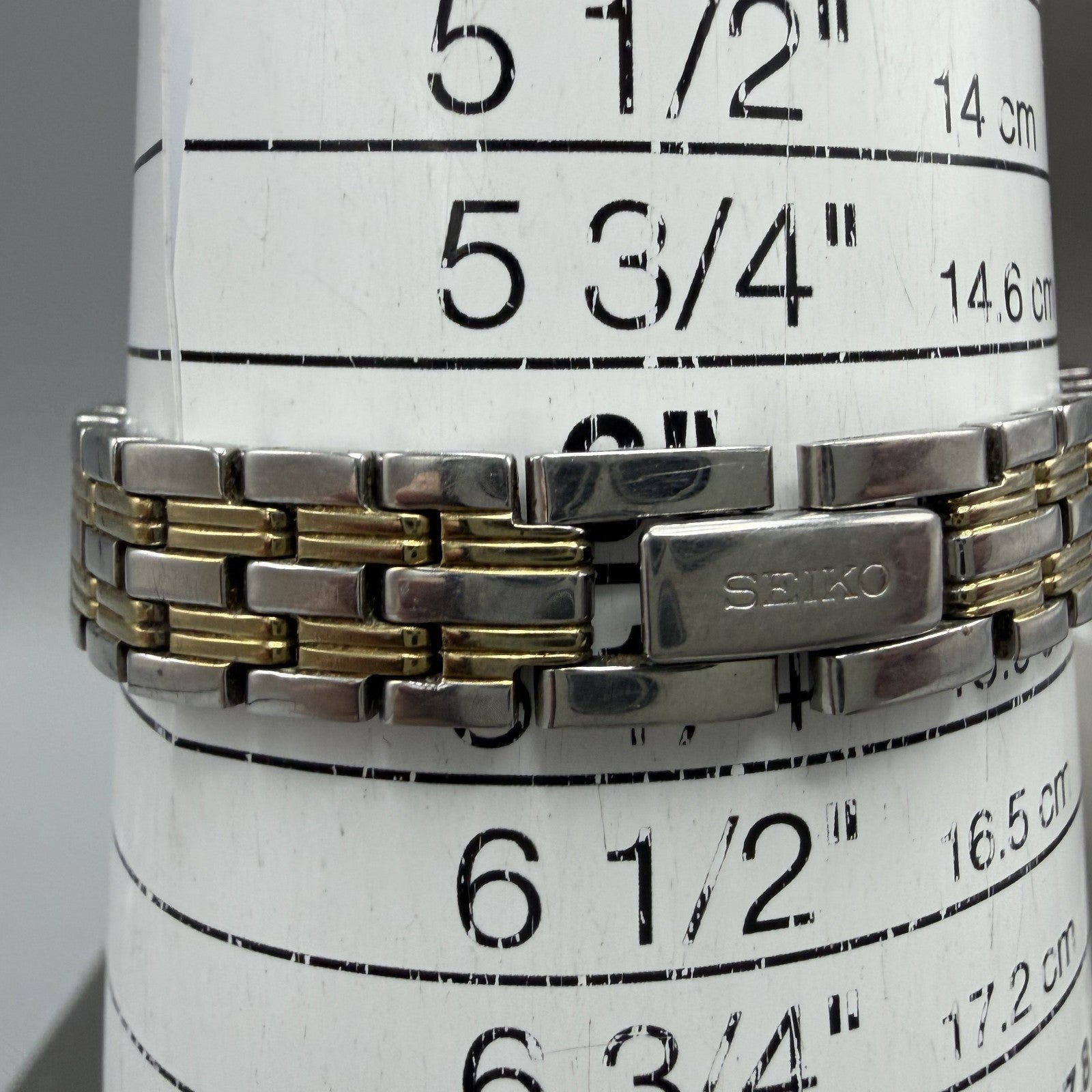 Seiko Tank Watch Women 16mm White Dial Two Tone Rectangle 1N01-0FH0 New Battery10