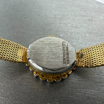Armitron Deauville Watch Women 14mm Champagne Dial Gold Tone Oval PARTS10