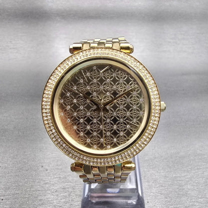 Michael Kors Darci Watch Women 39mm Gold Dial Gold Tone MK3398 New Battery0